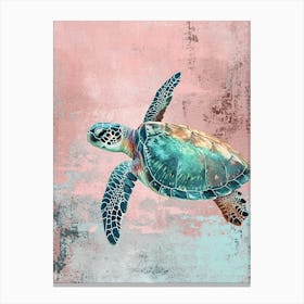 Textured Brushstrokes Of A Sea Turtle 2 Canvas Print