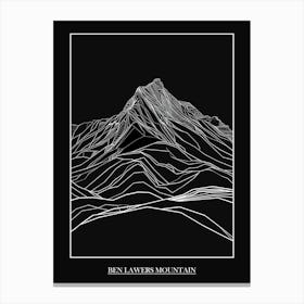 Ben Lawers Mountain Line Drawing 2 Poster Canvas Print