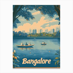 Aihrgdesign A Retro Travel Poster For Bangalore 2 Canvas Print