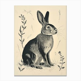 Argente Blockprint Rabbit Illustration 1 Canvas Print