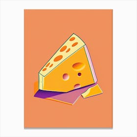 Limburger Cheese Dairy Food Minimal Line Drawing 2 Canvas Print