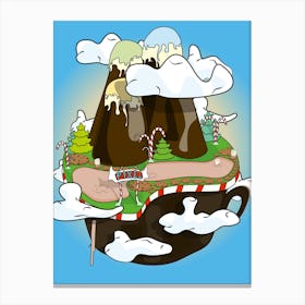 Santa'S Island Island Ice Cream Fantasy Floating Canvas Print
