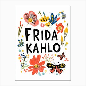 Frida Kahlo (Floral) Canvas Print