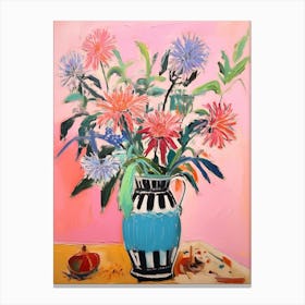 Flower Painting Fauvist Style Bee Balm 3 Canvas Print