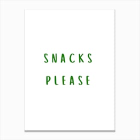 Snacks Please Green Canvas Print