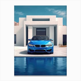 BMW M4 Blue Luxury Car Canvas Print