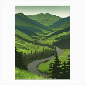 Green Valley Landscape Canvas Print