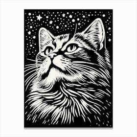 Galactic Glimmers, Psychedelic Cats series Canvas Print