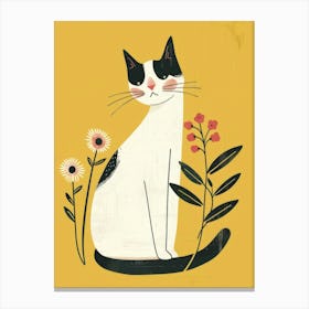 Cat With Flowers 8 Canvas Print