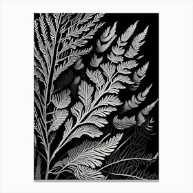 Pine Leaf Linocut Canvas Print