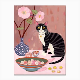 Cat And Candy 3 Canvas Print