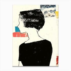 Minimal 1920s Portrait Of A Woman Canvas Print