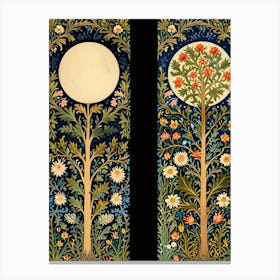 William Morris Two Trees And A Moon Canvas Print