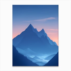 Misty Mountains Vertical Composition In Blue Tone 38 Canvas Print