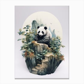 Panda Art Sculpting Watercolour 4 Canvas Print