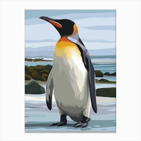 King Penguin Isabela Island Minimalist Illustration 2 Canvas Print