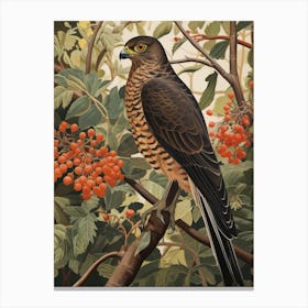 Dark And Moody Botanical Eurasian Sparrowhawk 1 Canvas Print