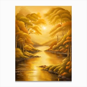 Golden Autumn Landscape Canvas Print