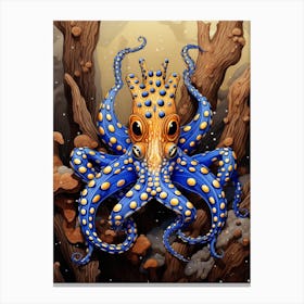 Blue Ringed Octopus Illustration 9 Canvas Print