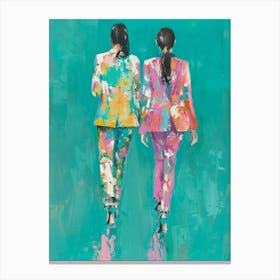 Two Women Walking 1 Canvas Print