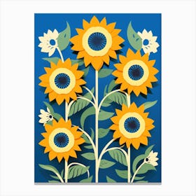 Sunflowers Vector Canvas Print