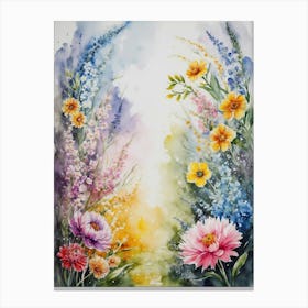 Watercolor Of Flowers 7 Canvas Print