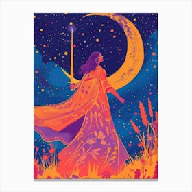 Woman With A Sword tarot card Canvas Print