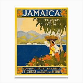 Jamaica Travel Poster Canvas Print