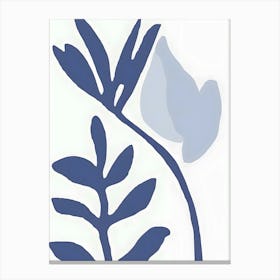 Blue And White Leaves Canvas Print