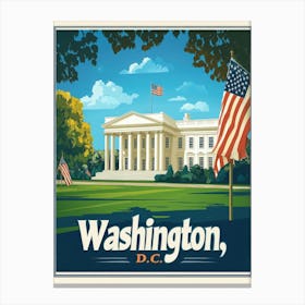 Aihrgdesign A Mid Century Modern Travel Poster For Washington DC Canvas Print