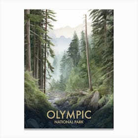 Olympic National Park Vintage Travel Poster 6 Canvas Print