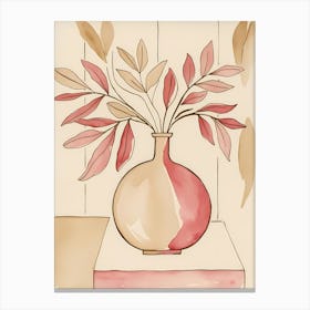 Pink Vase Stock Canvas Print