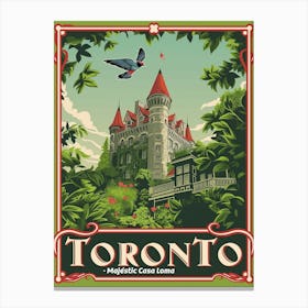 Toronto: Vintage Casa Loma Poster 1 Canvas Print