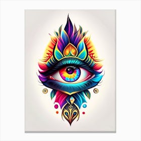 Consciousness, Symbol, Third Eye Tattoo 3 Canvas Print