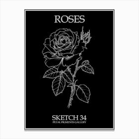 Roses Sketch 34 Poster Inverted Canvas Print