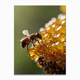 Bee On A Flower Canvas Print