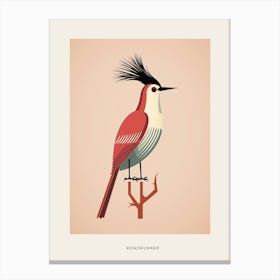 Minimalist Roadrunner 2 Bird Poster Canvas Print