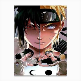 Sasuke Vs Naruto Canvas Print