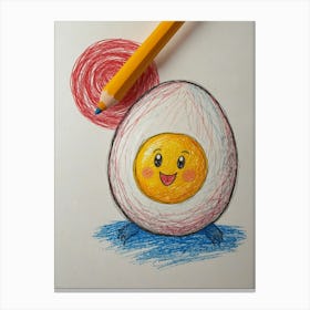 Egg Drawing Canvas Print