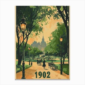 Aihrgdesign A Vintage Poster Of A Serene City Park In 1902 Fe 48cfa871 80c7 41b5 9b32 7c5160d40a61 3 Canvas Print