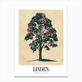 Linden Tree Colourful Illustration 2 Poster Canvas Print