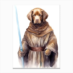 Labrador Retriever Dog As A Jedi 4 Canvas Print