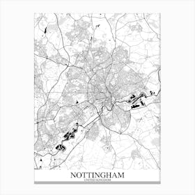 Nottingham White Black Canvas Print