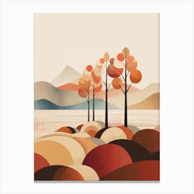 Autumn , Fall, Landscape, Inspired By National Park in the USA, Lake, Great Lakes, Boho, Beach, Minimalist Canvas Print, Travel Poster, Autumn Decor, Fall Decor Canvas Print