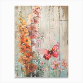 Butterfly And Flowers 18 Canvas Print