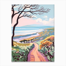 The Northumberland Coast England 1 Hike Illustration Canvas Print