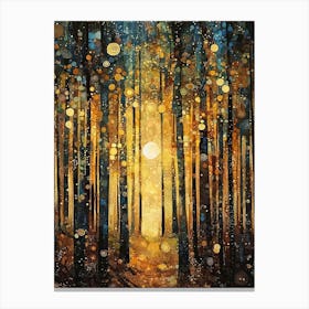 Gustav Klimt Print Sun Forest Trees Painting Klimt Exhibition Poster Painting Yellow Decor Full Canvas Print