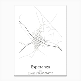 Esperanza,Cuba Minimalist Map Canvas Print