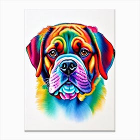 Dogue De Bordeaux Rainbow Oil Painting dog Canvas Print