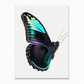 Black Swallowtail Butterfly Holographic 2 Canvas Print